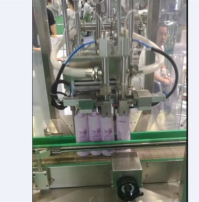 Máquina de enchimento de líquido cosmético servo motor PLC 2 cabeças para garrafa de vidro