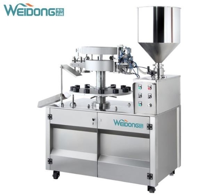 Máquina de enchimento e vedação de pasta multifuncional à prova de vazamentos 15 latas/min