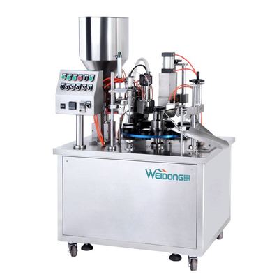 PLC de enchimento 30pcs/minuto de Jelly Sealing Machine With do enchimento do aferidor do copo do tubo