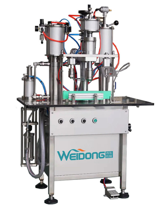 SUS304 Máquina de enchimento de aerossóis Semi-automática Sprays de corpo Perfumes seguros para operar